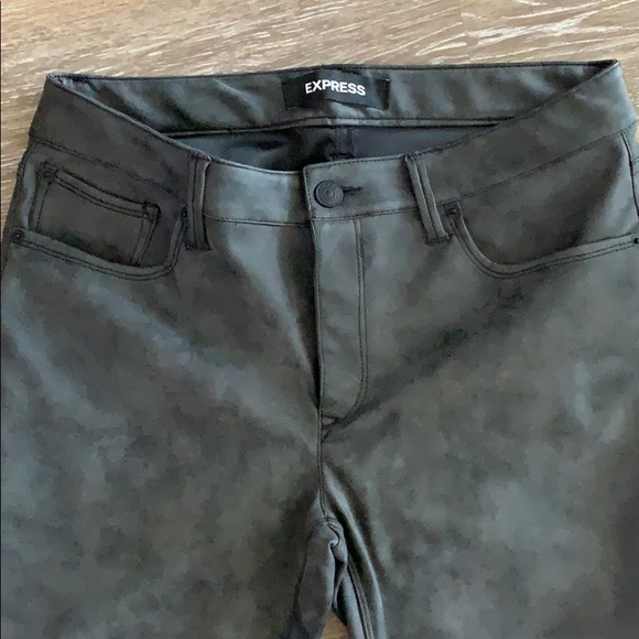 Express-Mid Rise Faux Suede Ankle Leggings EUC - Picture 4 of 6